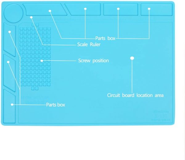 MYMM Tappetino Antistatico Antistatico e Resistente al Calore, Resistenza al Calore a saldare in Silicone, per Saldatura, Riparazione Telefono e Computer, Piattaforma di Manutenzione - immagine 5
