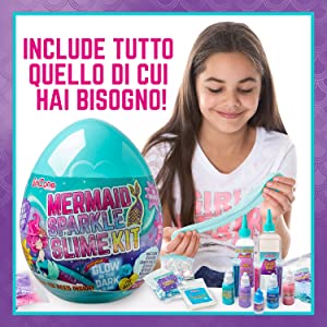 slime kit set uovo sirena mermaid fai da te bambina ragazza bambini regalo pasqualone bimba 5 6 7 8