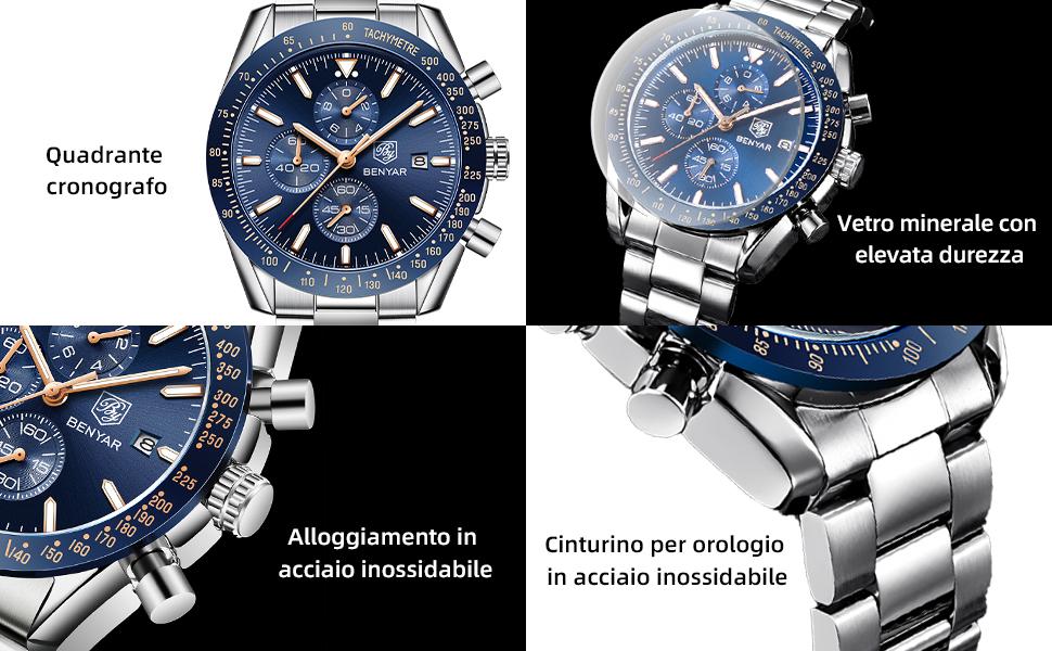 Orologio da uomo con cinturino in acciaio