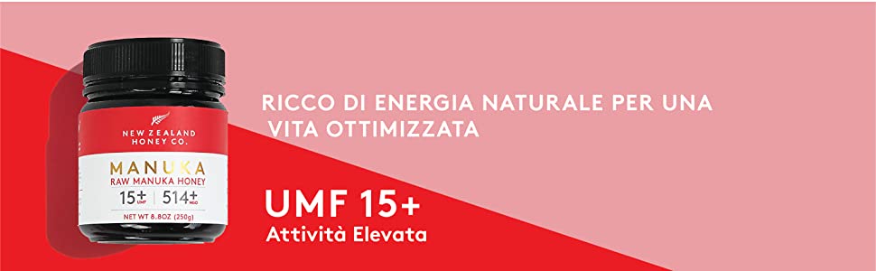 Miele di Manuka ad alto contenuto di energia naturale per una vita ottimizzata. UMF 15+