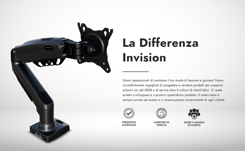 Invision MX200 - Girelle inclinabili, si estende e ruota da 2 kg a 9 kg