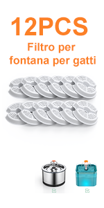 12PCS Filtro per fontana per gatti