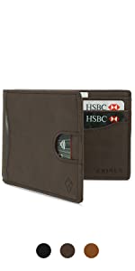 DELTA brown bifold rfid wallet protector regali per uomo