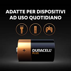  Batterie Alcaline Duracell Plus D