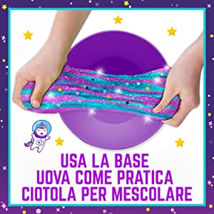 slime kit set uovo sorpresa galassia galaxy fai da te bambina ragazza bambini regalo pasqualone