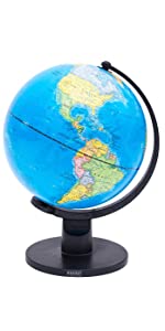 EXERZ (XL 30 CM) Mappamondo Girevole/Educativo Globo - in Inglese