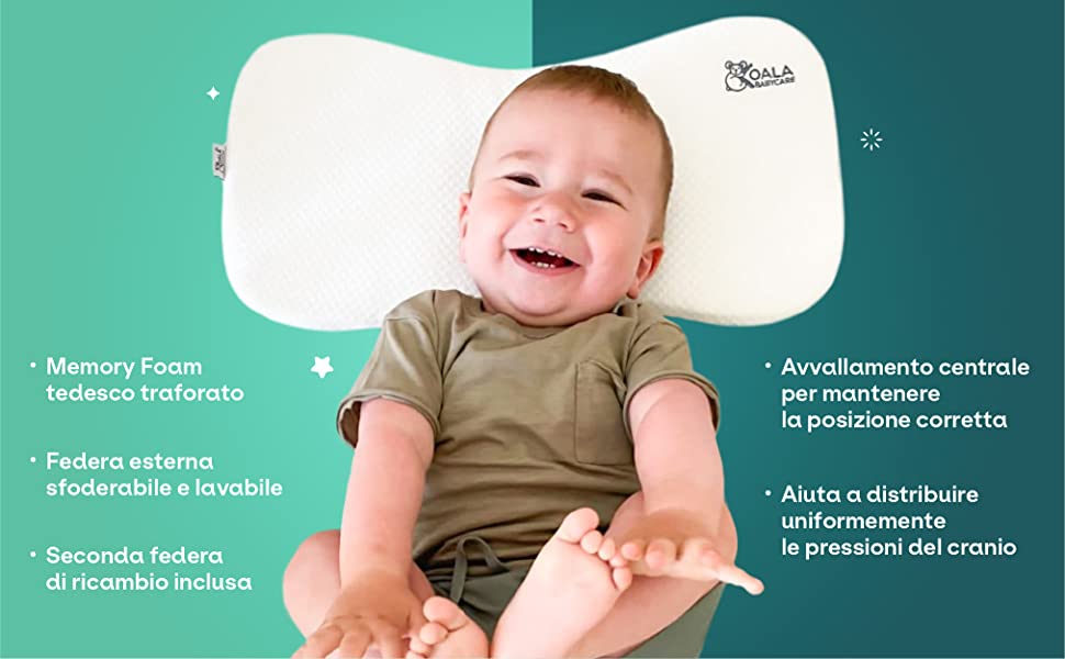 Caratteristiche cuscino testa piatta neonato