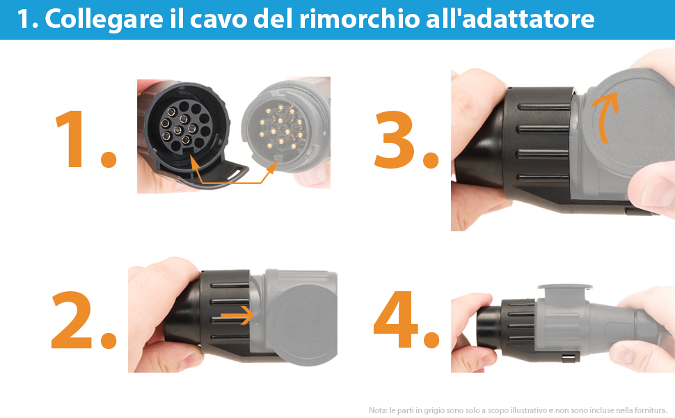 valonic adattore 13 a 7 Poli per Gancio di Traino