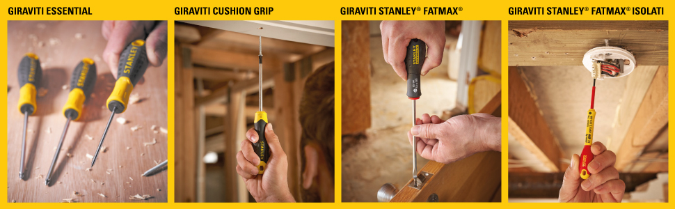 giraviti, Stanley, Satnley Fatmax, cushion grip, essential, cacciavite, cacciaviti, giravite