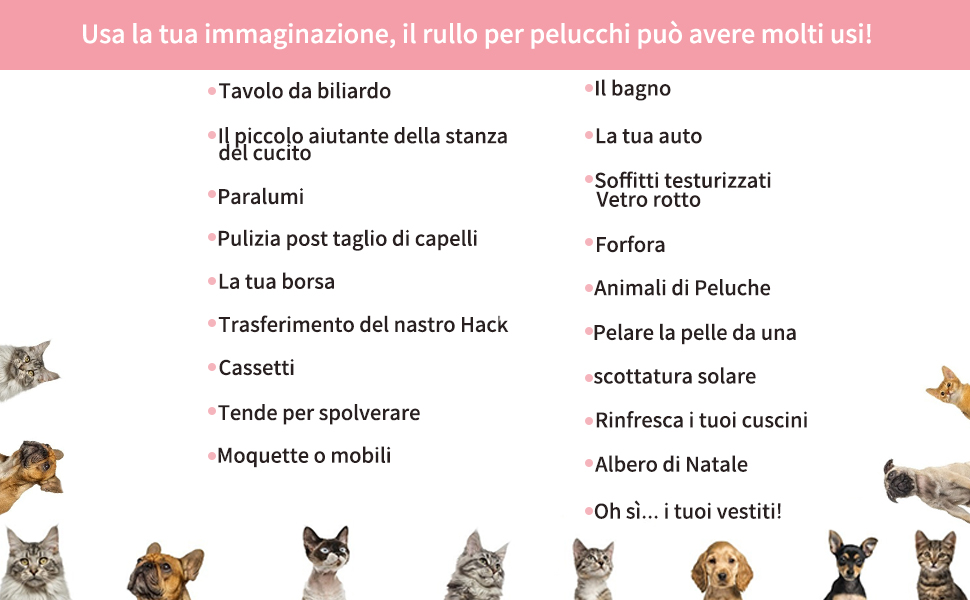 spazzole adesive peli animali levapeli cani togli peli rullo togli peli animali rotolo palline