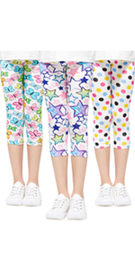 Adorel Leggings 3/4 Leggings Corti Stampati Bambina Pacco da 3