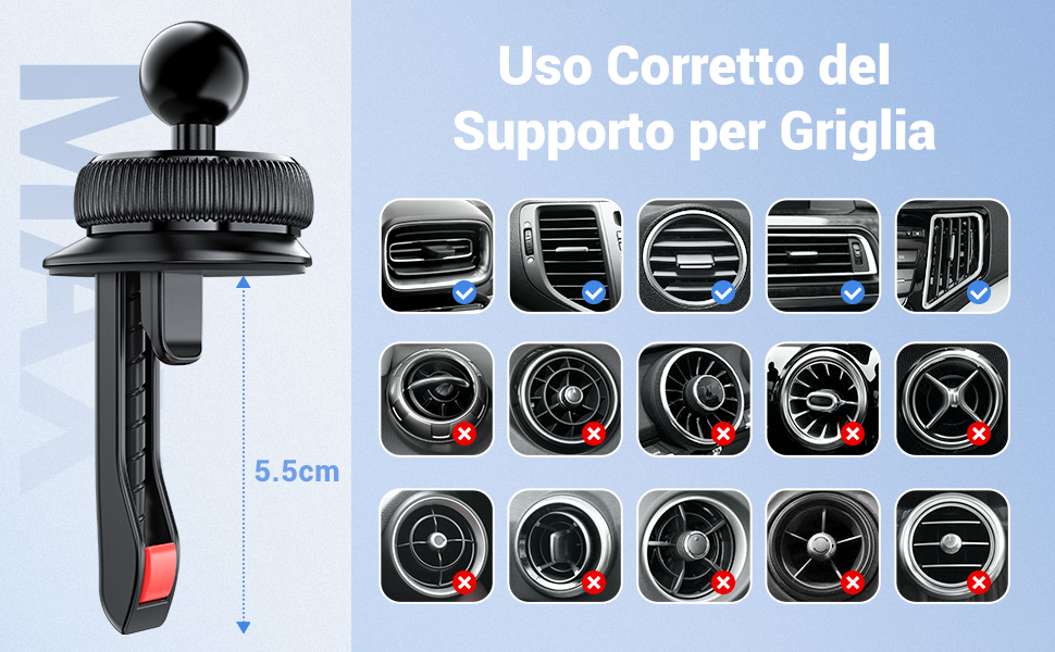 Porta Supporto Cellulare Telefono Smartphone da Auto per iPhone Samsung Huawei Motorola