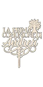 Cake topper prima comunione albero della vita personalizzabile con nome I Maestri