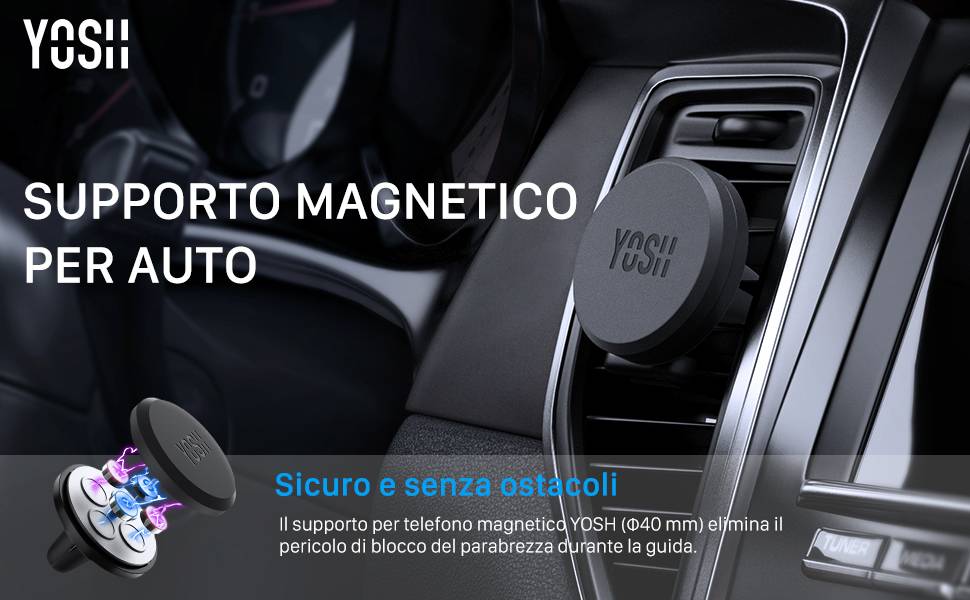 YOSH Supporto Cellulare Auto Magnetico 