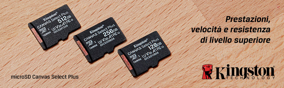  scheda microSD Canvas Select Plus Kingston 