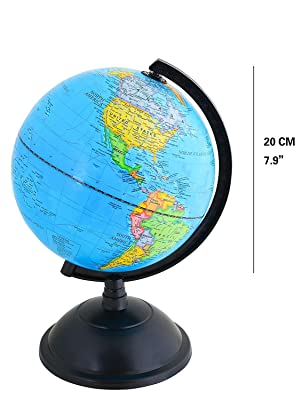 EXERZ 20cm Mappamondo Girevole/Educativo Globo - in Inglese - Diametro (20cm)