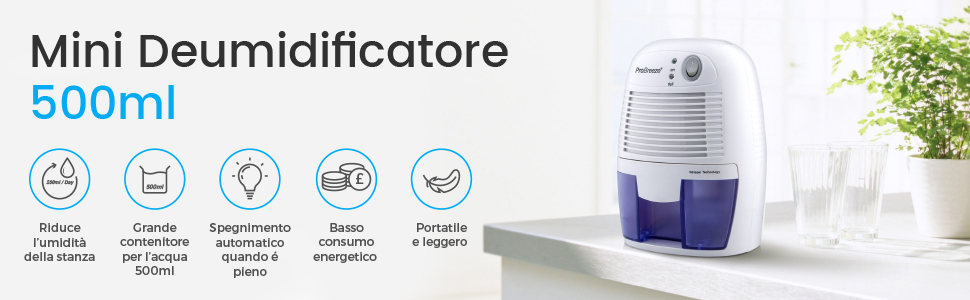 mini deumidificatore facile da portare leggero silensioso da interno camere piccole oiccolo 