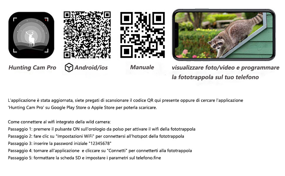 Scannerizzare il codice QR per scaricare l'applicazione e il manuale