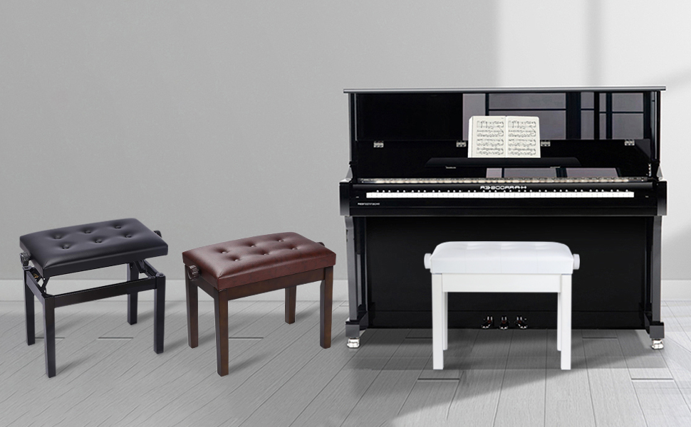 panca regolabile per pianoforte disponibile in 3 colori