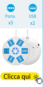 Mscien Multipresa 5 Prese con 2 USB