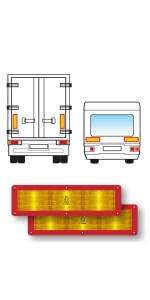  Nuevo MAGMA 2 pannelli segnalatori posteriori riflettenti ECE70 per veicoli lunghi 12m