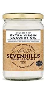 Sevenhills Wholefoods Crudo Vergine Extra Olio Di Cocco Bio, Spremuto A Freddo 1L