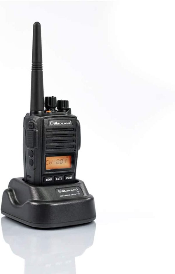 G18 Radio Ricetrasmittente Walkie Talkie - 1 Ricetrasmettitore Semi Professionale, Pacco Batteria Ricaricabile Li-Ion (1600 Mah), Caricabatterie da Tavolo, Adattatore da Muro, Aggancio Cintura - immagine 6