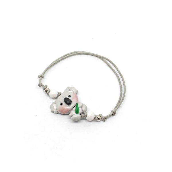 Bracciale cordino cerato con koala e eucalipto - immagine 3