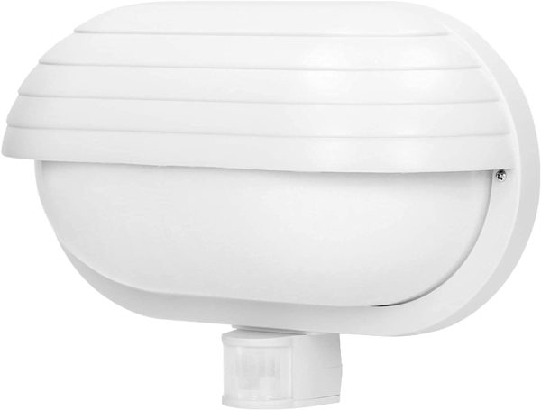 MUSAM E27 Lampada da Esterno con Sensore di Movimento -- Fino a 60W -- IP44 -- Impermeabile (lampadina Acquistata Separatamente) (Bianco)