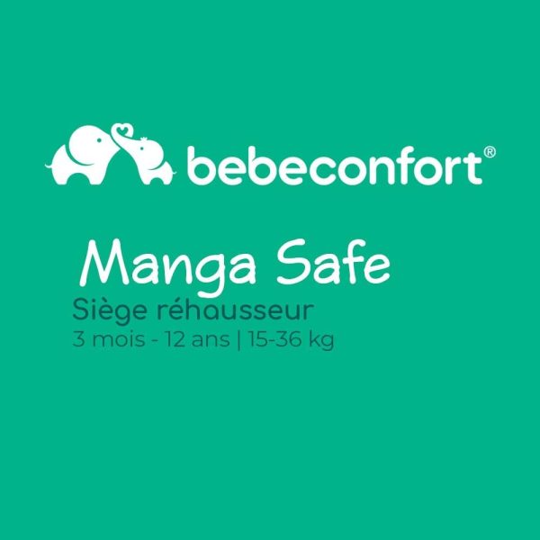 Bebe Confort Manga Safe Rialzo Auto 15-36 kg, Seggiolino auto Gruppo 23, Alzatina auto per bambini dai 3,5 ai 12 anni, colore Full Black (Nero) - immagine 3