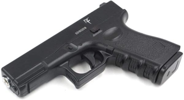 SAIGO Pistola Softair Manuale a Molla G17-potenza: 0,5 Joule, Colore: Nero, Tutto di Metallo