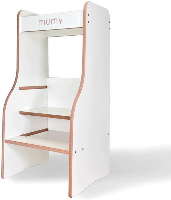 mumy easySTEP | Learning Tower Montessori Antimacchia | Regolabile a 3 livelli | Torre di apprendimento progettata e realizzata in Italia con materiali sostenibili - immagine 2