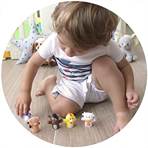 aeioubaby bambini giocattoli educativi giocare imparare marionette animali fattoria finger puppets 