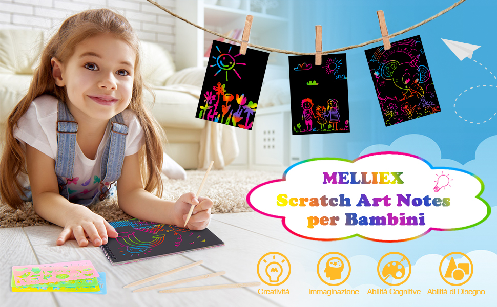 Scratch Art Notes per Bambini