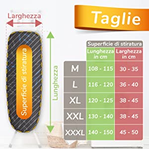 Taglie Superficie di stiratura