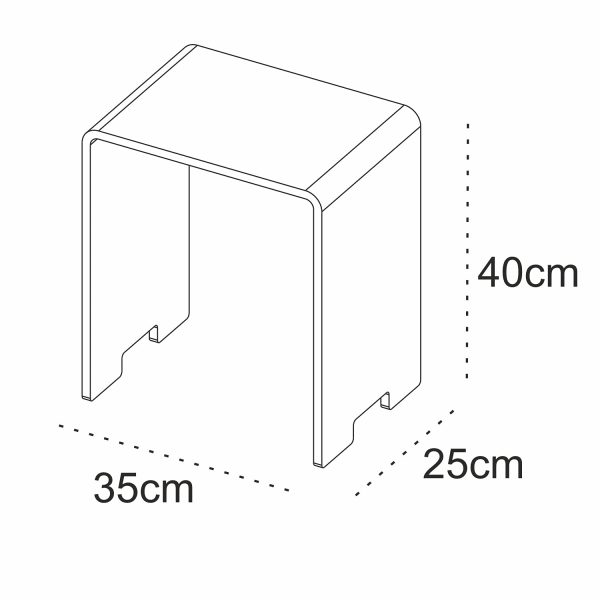 Agplex - Sgabello doccia in plexiglass - Design trasparente ideale sia per il bagno che per la sala o per l' ingresso - Comoda seduta in acrilico - Spessore 12mm - immagine 2