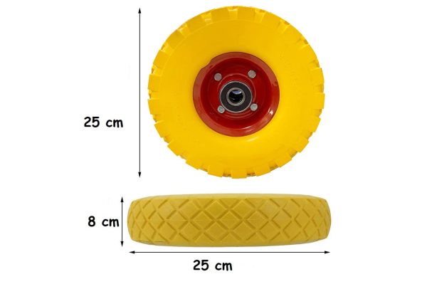 2PZ Ruote carriola antiforatura pneumatici di gomma piena antipanne Adatta per Asse 4.10/3.50-4 Lunghezza mozzo 70mm - immagine 3