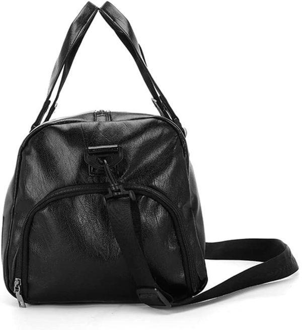 Buwico Borsa sportiva da viaggio per uomo e da viaggio, con grande capacit??, borsa da viaggio, borsa sportiva (nero impermeabile 50 cm x 30 cm) - immagine 6