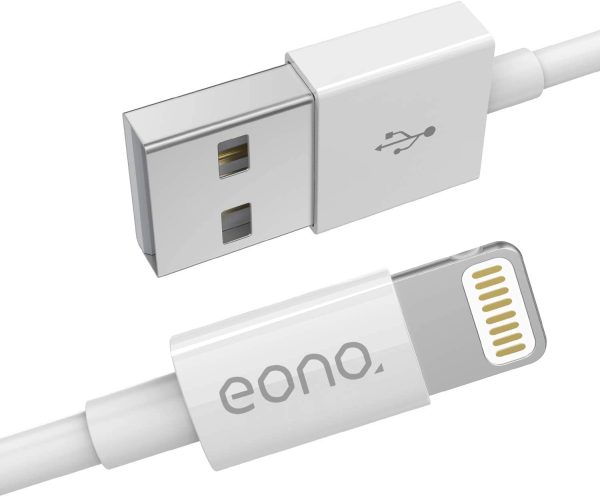 Amazon Brand - Eono Cavo per iPhone USB Lightning 1M - Certificato Apple MFi Cavo di Rapida Caricabatterie per iPhone 12 Pro Mini Pro Max 11 Pro Max Xs XR 8 7 6s 6 Plus SE 5 5s 5c-Originale Bianco - immagine 4