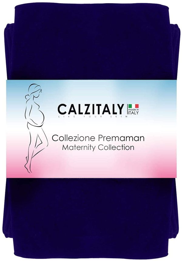 CALZITALY 2 Paia Collant Premaman Opachi | Calze Maternit?? Comode, Strutturate Ed Elasticizzate | Calzamaglia Mezza Stagione Per Futura Mamma | 40 DEN | Nero, Blu | S M L XL | Made In Italy - immagine 3