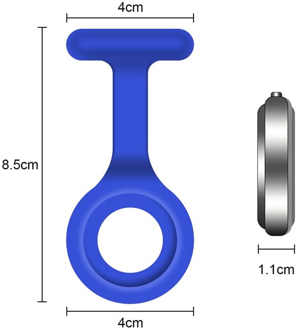 Vicloon Orologio da Infermiere, 3Pcs Orologio per Infermieri in Silicone con Spilla, Infermieri Fob Medical Watch Quandrante Rotondo, Orologi da Tasca per Medici e Infermieri Paramedico - immagine 3