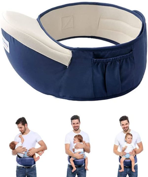 Baby Carrier Ergonomico, Hipseat Marsupio, Neonato Marsupio Hipseat, Hipseat Porta Bambino, Ergonomico Neonati Marsupio Sicurezza Supporto per Bambino da 3-36 Mesi (Blu scuro) - immagine 4