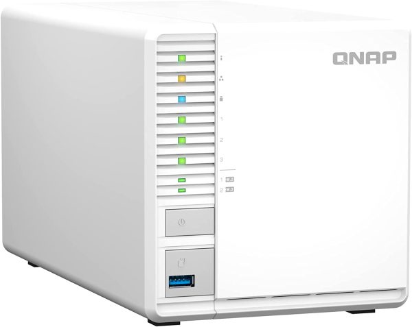 QNAP - Case per Nas DT TS-364-4G, con 3 alloggiamenti, 4 GB di RAM, processore Intel Celeron 4-Core, Nas 2,5 GbE con Cache SSD M.2 per l??Esecuzione di Macchine virtuali - immagine 2