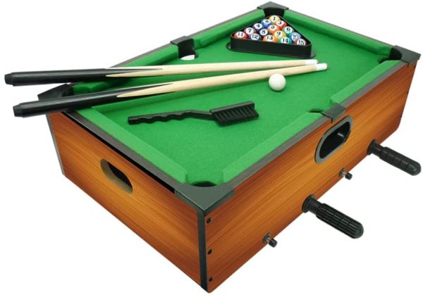 Sport One Calcetto e biliardo da appoggio, Gioco da tavolo 6 in 1, Calcetto balilla misure 51x31x16cm, Bigliardino da casa con giochi da tavola: ping pong, scacchi, dama, backgammon, Legno - immagine 7