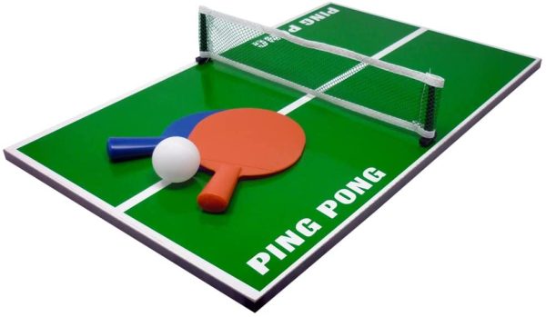 Sport One Calcetto e biliardo da appoggio, Gioco da tavolo 6 in 1, Calcetto balilla misure 51x31x16cm, Bigliardino da casa con giochi da tavola: ping pong, scacchi, dama, backgammon, Legno - immagine 5