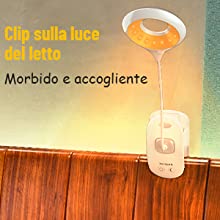 Lampada da Lettura,22 LED Luce da Lettura con Luce Notturna 3 Modalit?? Lampada con Pinza