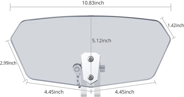 Parabrezza Moto Spoiler di Estensione Parabrezza del Vento con Clip Regolabile Cupolino Spoiler Parabrezza Prolunga Deflettore Universale per Moto - immagine 5