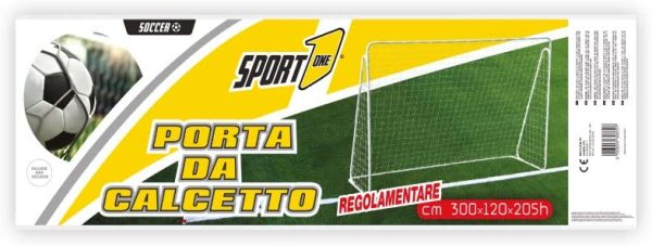 Sport1 Porta Calcetto Regolamentare in acciaio Bianco 300x120x205 cm