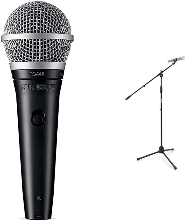 Shure Pga48 - Microfono Dinamico Per Voce Con Pattern Polare A Cardioide, Completo Di Cavo Xlr-Qtr & Tiger Music Mca 68 Bk Supporto Microfono Con Giraffa E Morsetto, - immagine 5