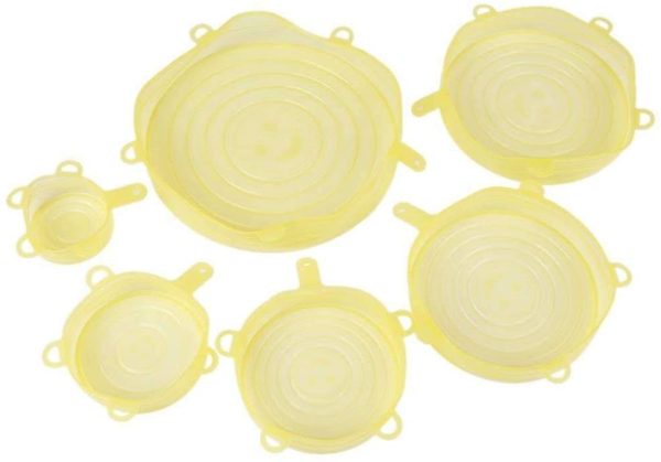 tempo di saldi Coperchio In Silicone Estensibile 6 Pezzi Pellicola Avvolgente Da 7 A 20 Cm